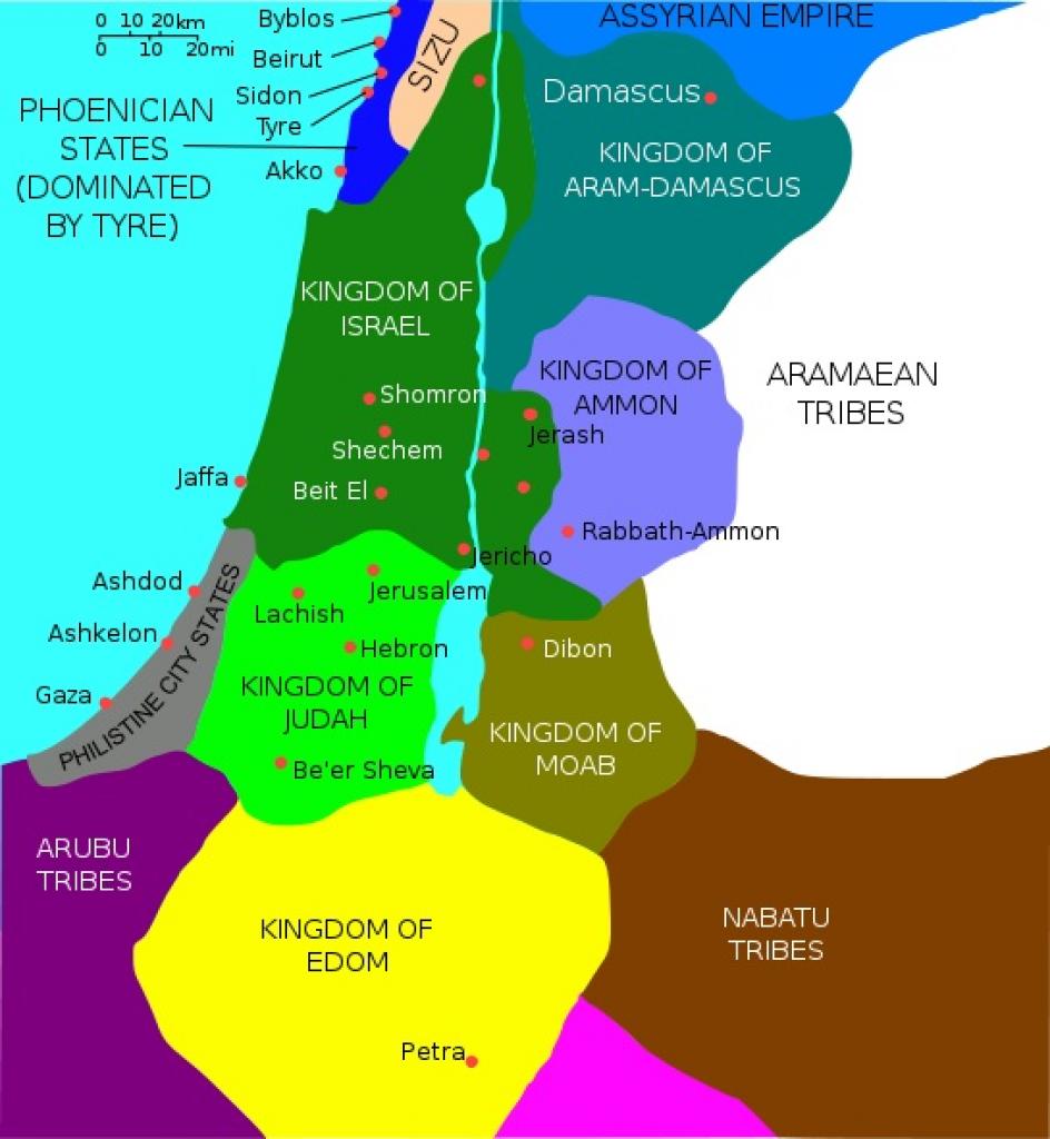 Карта Леванта 830 год до н.э.